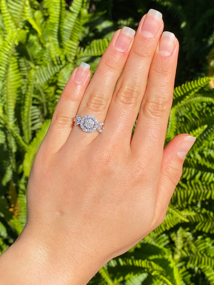 18K gold diamond ring.
