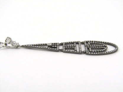18K gold diamond Art Deco style geometric pendant.