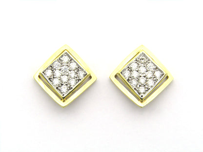 18K gold diamond earrings.