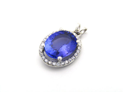 18K gold tanzanite and diamond pendant.