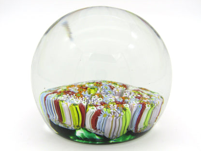 Murano Millefiori Art Glass paperweight likely by Fratelli Toso, Circa 1960.