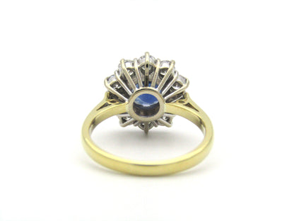 18K gold sapphire and diamond ring, London, 1995.