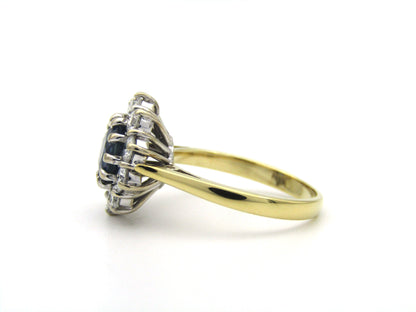 18K gold sapphire and diamond ring, London, 1995.