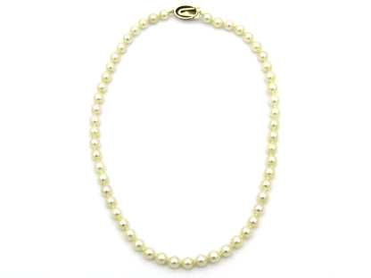 Akoya cultured pearl choker with 9K gold clasp, circa 1950's.