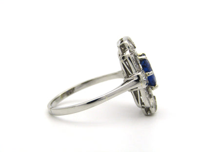 Platinum Art Deco sapphire and diamond ring.