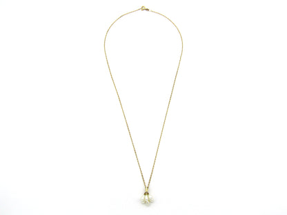 9K gold pearl 'tassel' and diamond pendant.