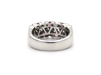 18K gold pink sapphire and diamond ring.