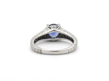 14K gold sapphire and diamond ring.