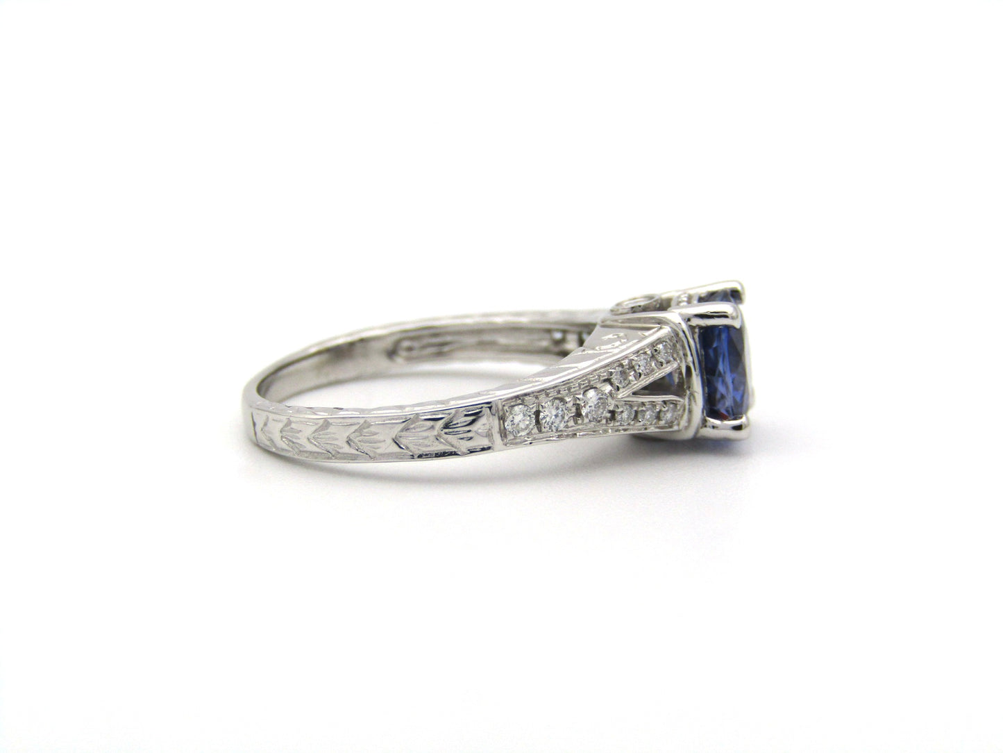 14K gold sapphire and diamond ring.