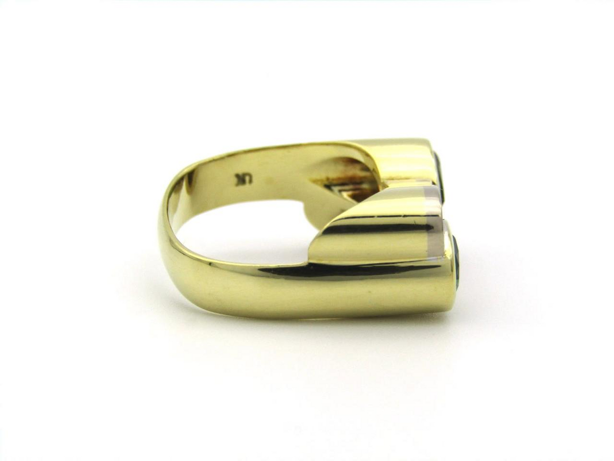 18K gold, green tourmaline and diamond ring by Uwe Koetter, circa 1990