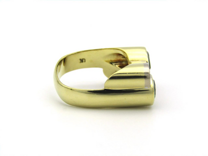 18K gold, green tourmaline and diamond ring by Uwe Koetter, circa 1990