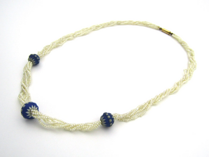 9K gold 5-strand seed pearl necklace, circa 1880