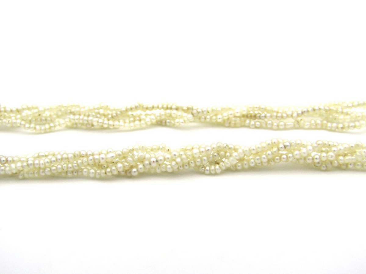 9K gold 5-strand seed pearl necklace, circa 1880