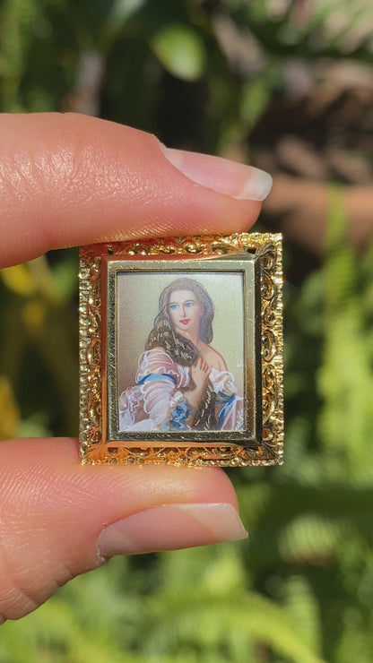 18K gold handpainted miniature necklace or bracelet of Varvara Rimskaya-Korsakova, circa 1980's.
