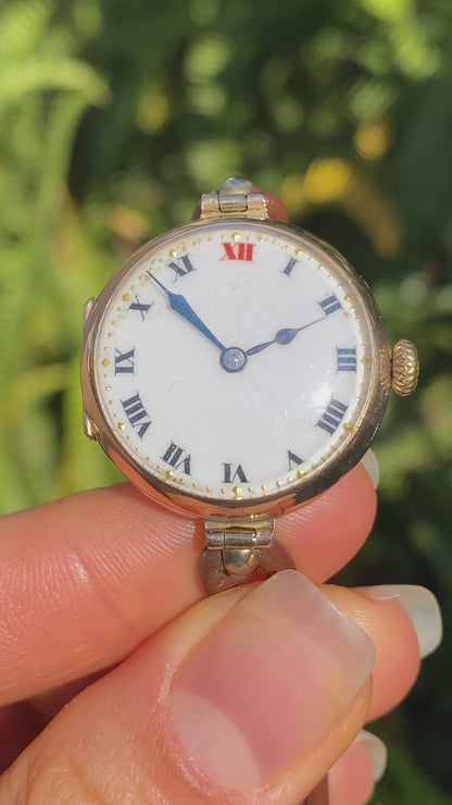 9K gold Art Deco Scottish wristwatch, Glasgow, 1922.