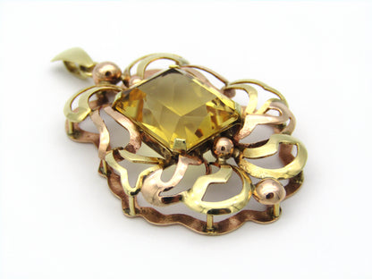 14kt yellow and rose gold citrine pendant.