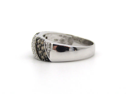 18K gold brown and colourless diamond ring.