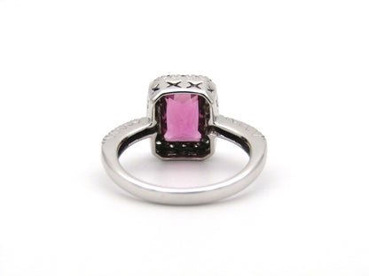 14kt gold Pink Tourmaline and diamonds ring.