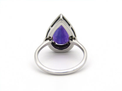 18kt gold amethyst and diamond ring.