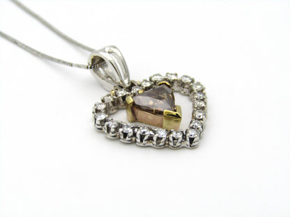 18kt gold cognac diamond pendant.