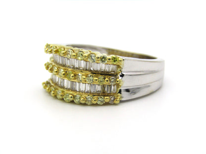 18K gold yellow and colourless diamond ring.