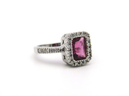14kt gold Pink Tourmaline and diamonds ring.
