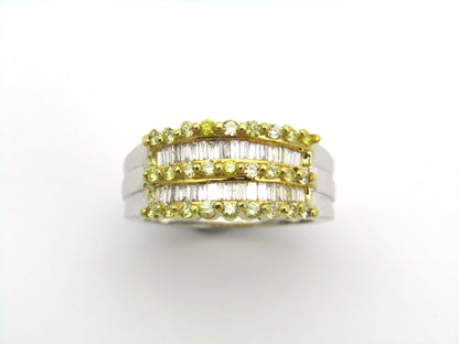 18K gold yellow and colourless diamond ring.