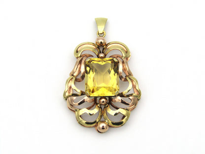 14kt yellow and rose gold citrine pendant.