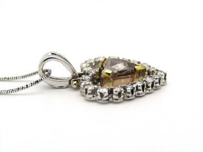 18kt gold cognac diamond pendant.