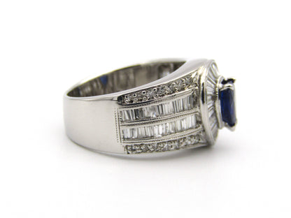 18kt gold sapphire and diamond ring.