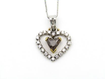 18kt gold cognac diamond pendant.