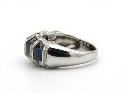 18K gold sapphire and diamond ring.