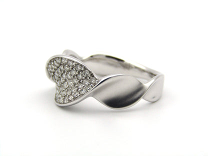 18K gold twist diamond ring.