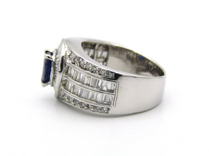 18kt gold sapphire and diamond ring.