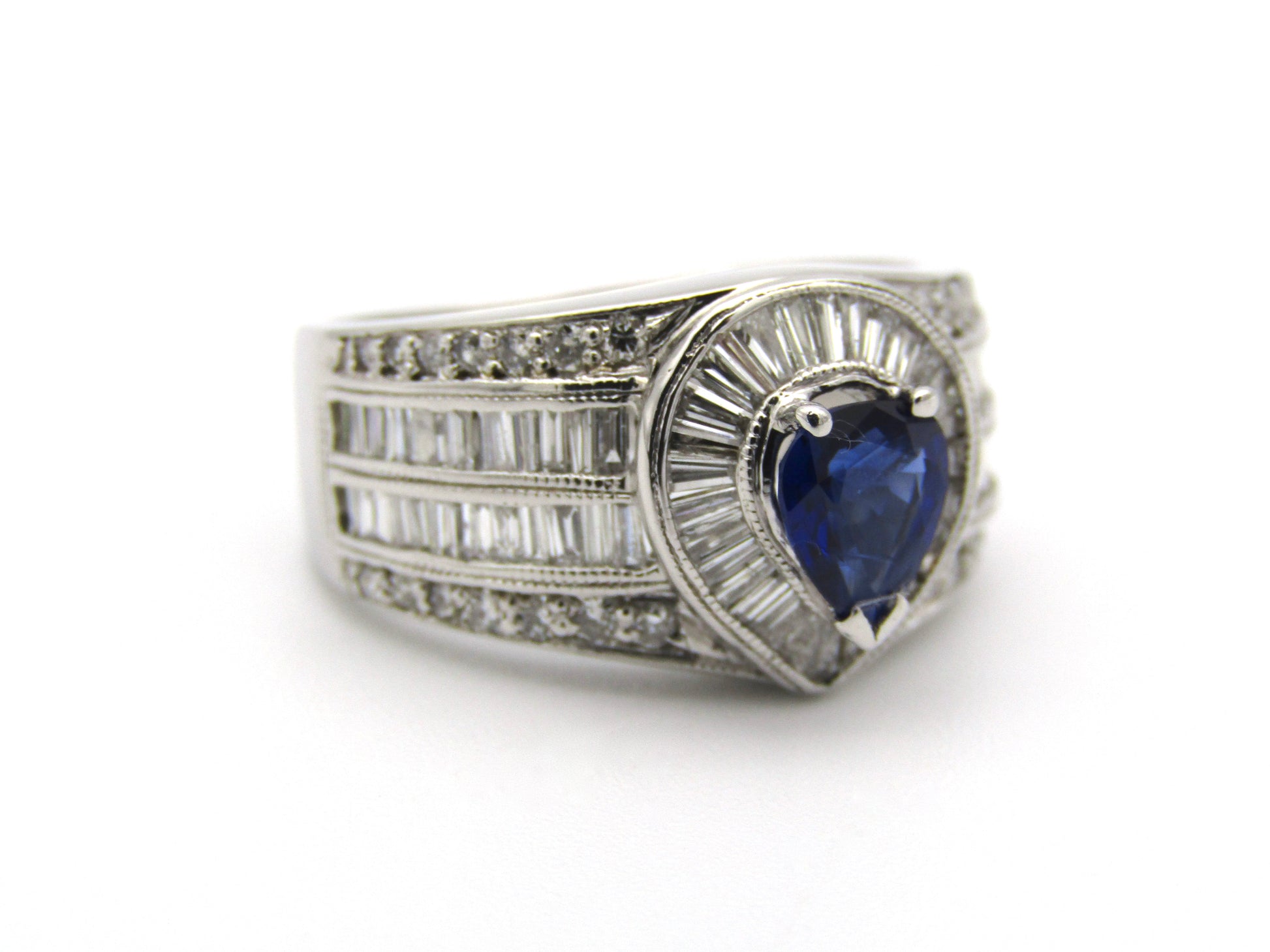 18kt gold sapphire and diamond ring.
