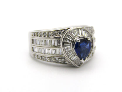 18kt gold sapphire and diamond ring.