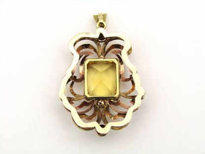 14kt yellow and rose gold citrine pendant.