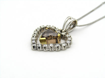 18kt gold cognac diamond pendant.