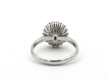 14kt gold rubellite and diamond ring.