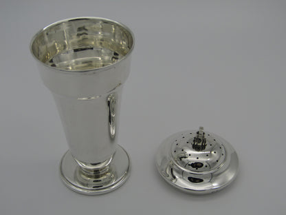 Art Deco silver sugar castor by Walker and Hall, Birmingham, 1937.