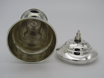 Art Deco silver sugar castor by Walker and Hall, Birmingham, 1937.